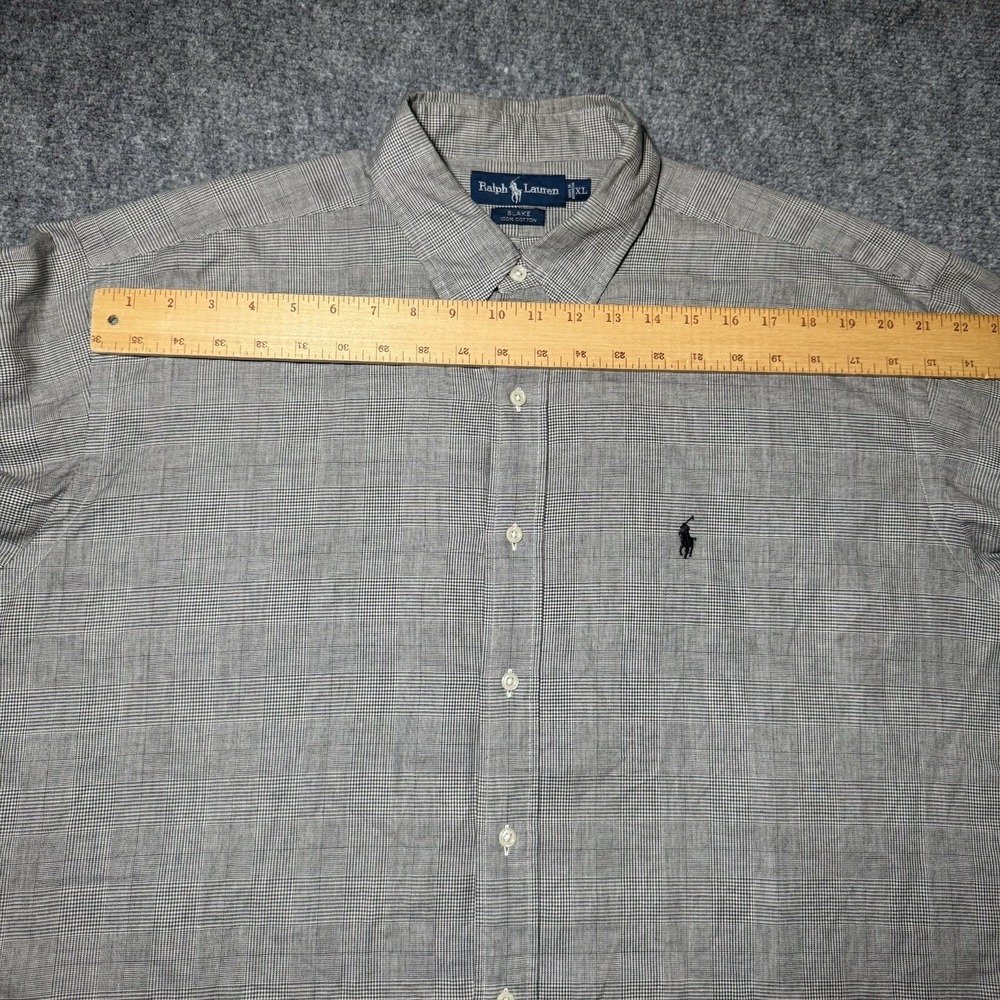 VTG Polo Ralph Lauren Blake Long Sleeve Button Down Shirt Glen Check Men XL Gray - Picture 7 of 12